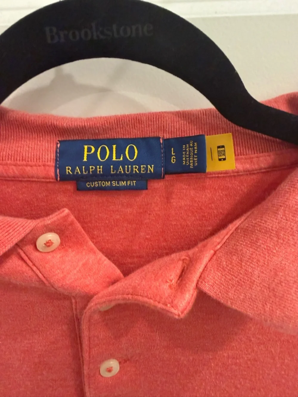 Ralph Lauren Men's Heather Coral Polo Shirt custom slim‎ fit